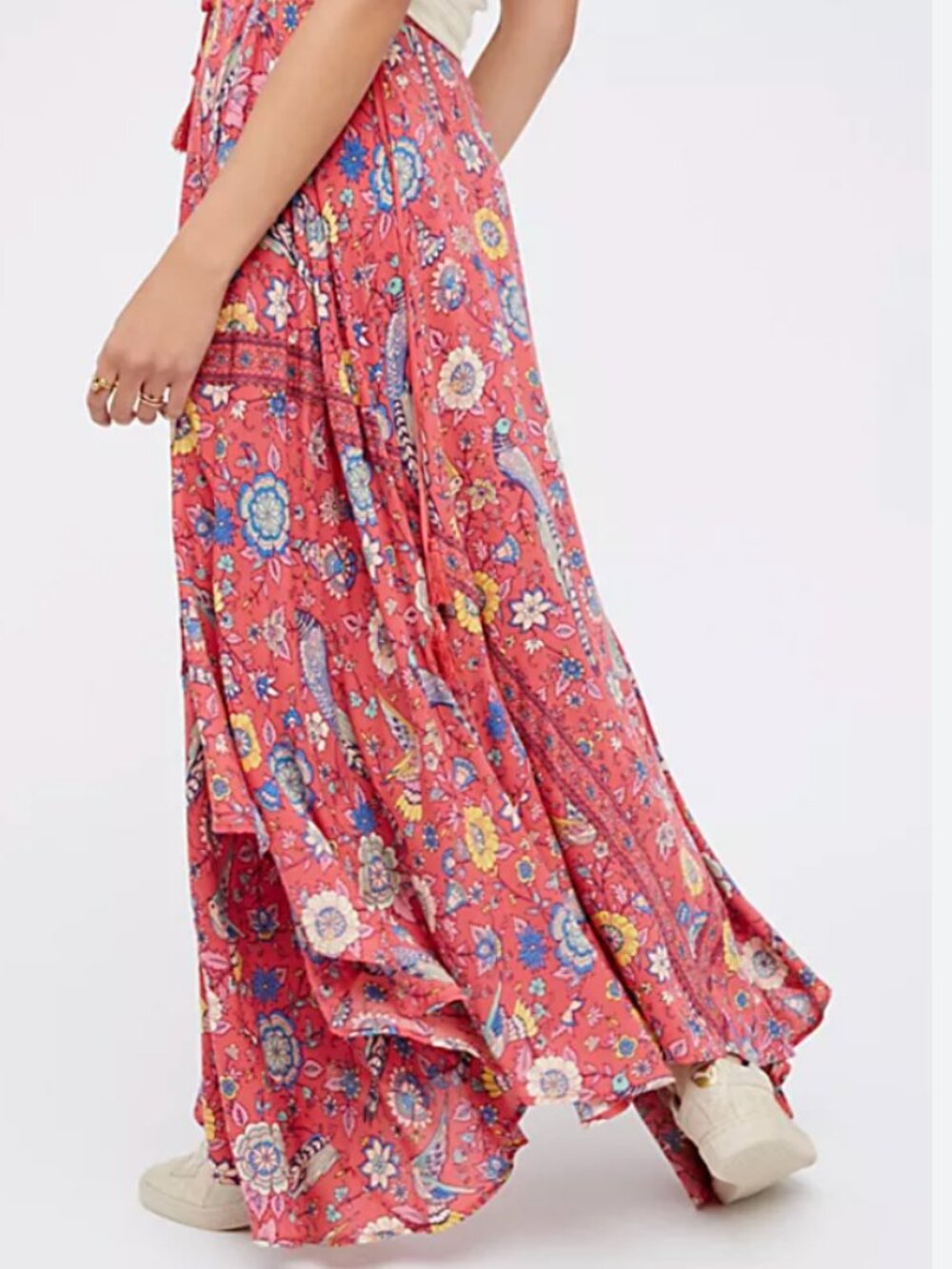 SPELL & The Gypsy Lovebird Half Moon Skirt Rose Small Rare Boho Maxi